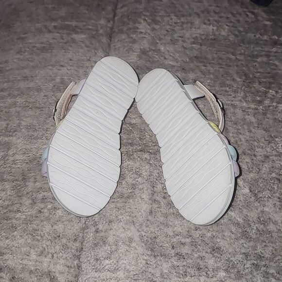 NWOT Rachel Shoes Colorful strappy open toe white faux leather sandals size 9 - Picture 4 of 4